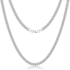 LOYALLOOK Italian Diamond Cut Cuban Link Curb Chain Necklace for Men Women Stainless Steel Curb Cuban Link Chains Necklace Hip Hop Chain 16 18 20 22 24 26 28 30 Inch in Kuwait