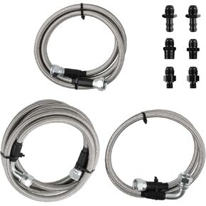 maXpeedingrods 47RE Transmission Cooler Lines Kit for Dodge Ram 2500/3500 Cummins 5.9L 1996-2002, Stainless Steel & PTFE, SS Braided Transmission Lines