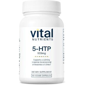 Vital Nutrients 5-HTP 100mg (5-hydroxytryptophan) | Vegan Serotonin Support Supplement* | Sleep and Stress Support | 5HTP and Vitamin B6 | Gluten, Dairy, Soy Free | Non-GMO | 60 Capsules