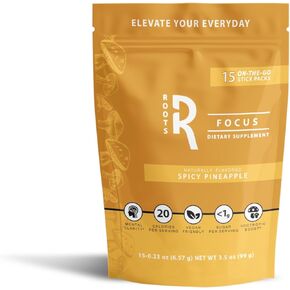 الجذور تركيز مكملات الدماغ nootropic - لكمة الفاكهة ، مزيج من Mane's Mane ، Cordyceps ، و Reishi الفطر الوظيفي + الكافيين الممتد ، 50 حصة