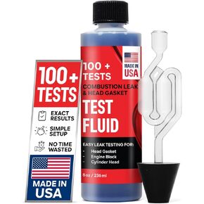 Combustion Leak + Head Gasket Test Kit - Over 100 Tests - Includes 8oz Leak-Detection Fluid, Tester + Nozzle - Made in USA - Detect Leaks Quickly For Most Engine Systems - Fuel, Boost, Coolant & More