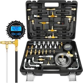 0-140PSI Fuel Injector Injection Pump Pressure Tester Gauge Kit Car Tools