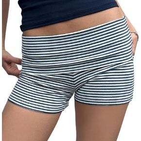 KMBANGI Womens Fold Over Shorts Elastic Waist Y2k Lounge Shorts Foldover Cute Pajama Micro Bottoms Mini Shorts Sleepwear