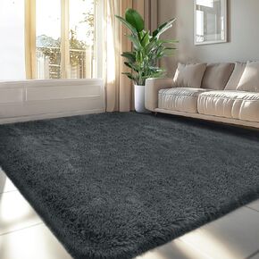 Fluffy 8x10 Area Rug Living Room: Shag Grey Area Rugs for Bedroom- Large Plush Soft Gray Rugs for Living Room- Fuzzy Modern Carpets for Bedroom, Kids Room Decor (Grey, 8x10Feet