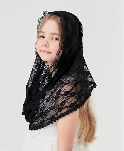 Floral Infinity Veils for Girls First Communion Infinity Scarf Baptism Veil for Girls Chapel Infinity Veils K6 in Saudi Arabia