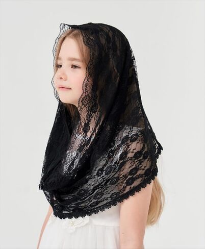 Floral Infinity Veils for Girls First Communion Infinity Scarf Baptism Veil for Girls Chapel Infinity Veils K6 in Saudi Arabia