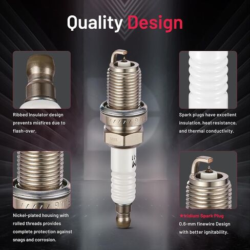 BDFHYK Iridium Spark Plugs 6774 Compatible with 2007-2014 Honda Fit 1.5L 2003-2007 Honda Accord 2.4L L4 Replacement for IZFR6K-13 Set of 4 in Saudi Arabia