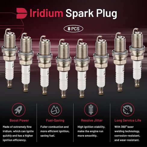 BDFHYK Iridium Spark Plugs 6774 Compatible with 2007-2014 Honda Fit 1.5L 2003-2007 Honda Accord 2.4L L4 Replacement for IZFR6K-13 Set of 4 in Saudi Arabia