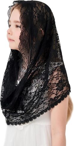 Floral Infinity Veils for Girls First Communion Infinity Scarf Baptism Veil for Girls Chapel Infinity Veils K6 in Saudi Arabia
