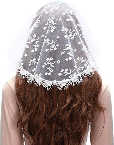 رأس الكنيسة الكاثوليكية Mantveil يغطى: دائرة صغيرة من الدانتيل الدانتيلا Mantilla Cap حجاب الشتات اللاتينية للنساء الفتيات in Kuwait