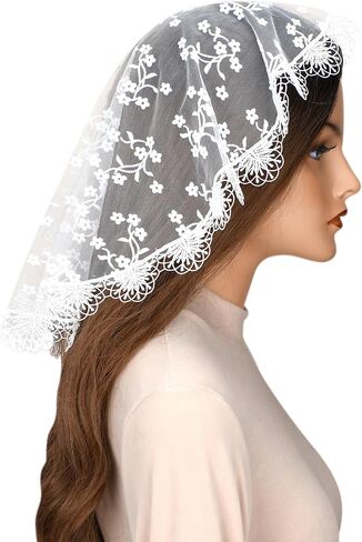 رأس الكنيسة الكاثوليكية Mantveil يغطى: دائرة صغيرة من الدانتيل الدانتيلا Mantilla Cap حجاب الشتات اللاتينية للنساء الفتيات in Kuwait
