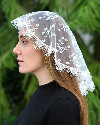 رأس الكنيسة الكاثوليكية Mantveil يغطى: دائرة صغيرة من الدانتيل الدانتيلا Mantilla Cap حجاب الشتات اللاتينية للنساء الفتيات in Kuwait