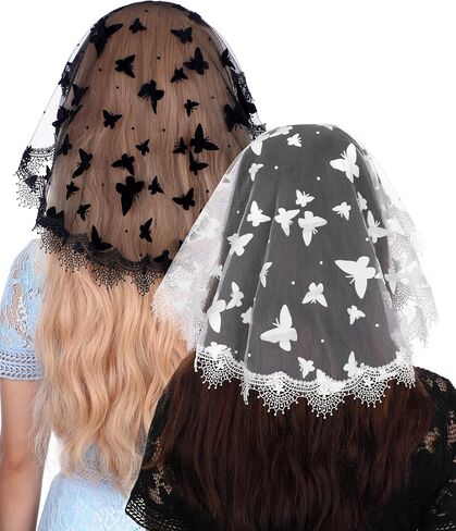 رأس الكنيسة الكاثوليكية Mantveil يغطى: دائرة صغيرة من الدانتيل الدانتيلا Mantilla Cap حجاب الشتات اللاتينية للنساء الفتيات in Kuwait