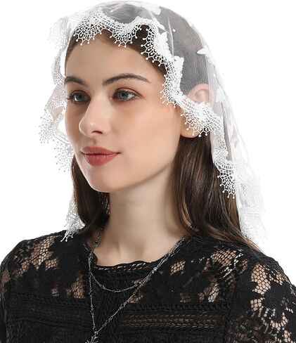 رأس الكنيسة الكاثوليكية Mantveil يغطى: دائرة صغيرة من الدانتيل الدانتيلا Mantilla Cap حجاب الشتات اللاتينية للنساء الفتيات in Kuwait