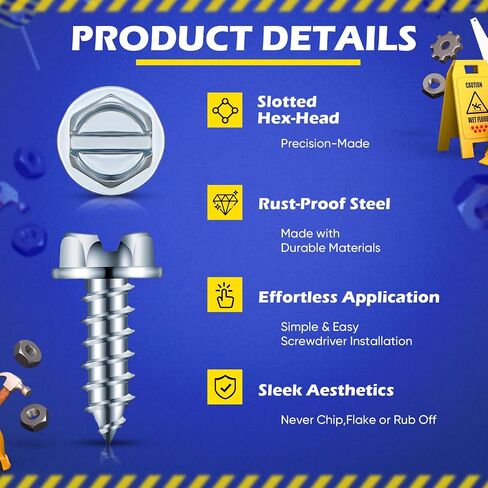 Tandefio 200 PCS مسامير لوحة ترخيص Tornillos Para Placas de Carro #14 × 3/4 " in Kuwait