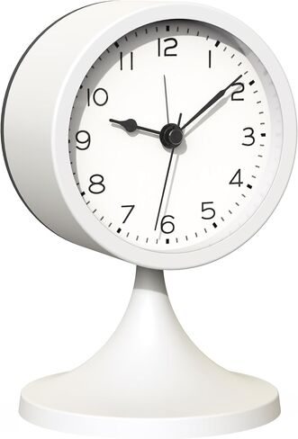 AYRELY® 3" Cute Analog Alarm Clock,Small Retro Table Clock Battery Operated,Slient Metal Desk Clock with Light for Living Room Decor,Bedroom,Bedside,Shelf (Black) in Kuwait