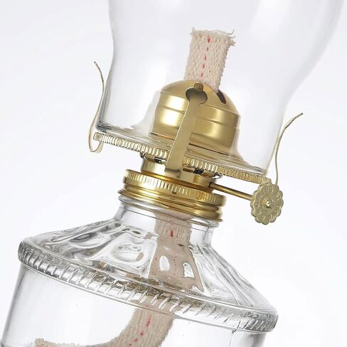 2 Pieces Large Oil Lamps for Indoor Use Vintage Glass Classic Kerosene Lamp Rustic Clear Kerosene Hurricane Lantern Home Decor Oil Lantern for Tabletop Decor Emergency Lighting in Kuwait