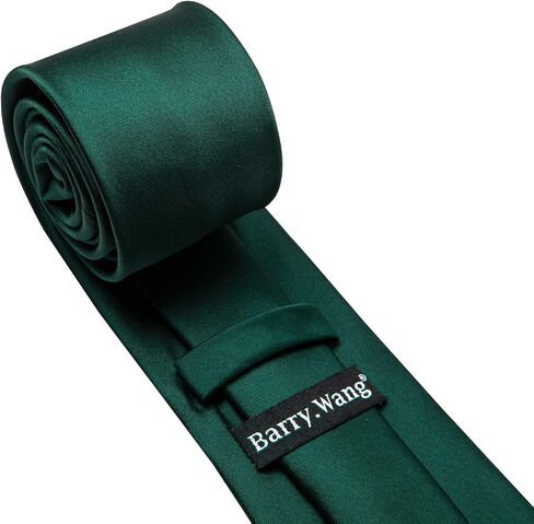 Barry.Wang Plain Men Silk Ties Extra Long Stain Necktie for Wedding Business Handkerchief Cufflinks Set Solid Colors in Saudi Arabia