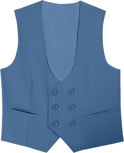 Boys Vest Double Breasted Suit Vest for Boy Formal Casual Western Wedding Waistcoat and Tie in Saudi Arabia