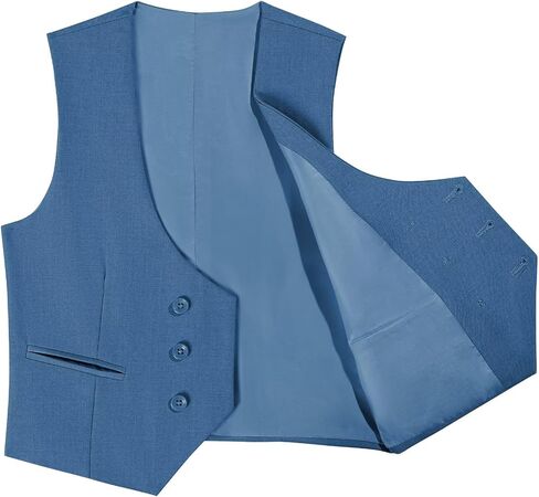Boys Vest Double Breasted Suit Vest for Boy Formal Casual Western Wedding Waistcoat and Tie in Saudi Arabia