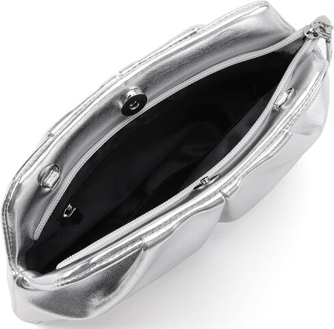 Women Clutch Bag Dressy Formal Handbag Pleated PU Clutch Purse Detachable Chain Crossbody Bag in Saudi Arabia