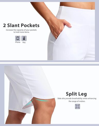 SANTINY 12" Long Bermuda Shorts for Women Knee Length with Pockets High Waisted Stretch Shorts for Summer Walking in Saudi Arabia