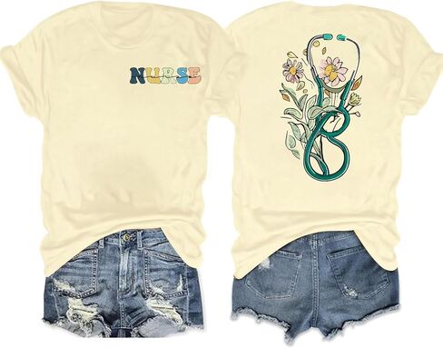 ممرضة قميص ممرضة الحياة tshirt التمريض طالب الممرضات الممرضات الأسبوع ممرضة هدية عرض غير رسمي قمم قصيرة الأكمام in Kuwait