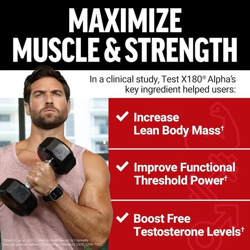 FORCE FACTOR Test X180 Alpha v2 T-Support for Men, T-Supplement to Help Build Strength, Boost Nitric Oxide, and Support Daily Performance, 120 Tablets in Saudi Arabia