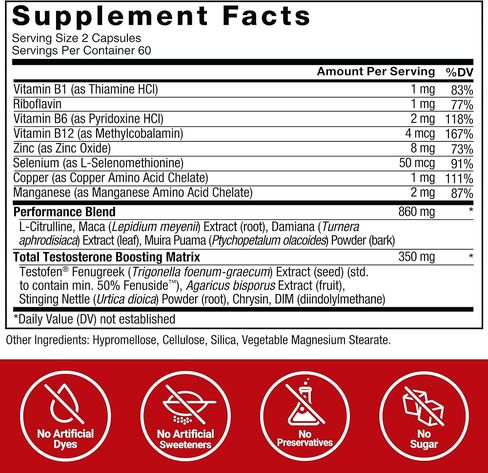 FORCE FACTOR Test X180 Alpha v2 T-Support for Men, T-Supplement to Help Build Strength, Boost Nitric Oxide, and Support Daily Performance, 120 Tablets in Saudi Arabia