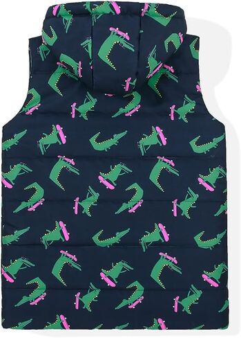 SNOW DREAMS Boys Puffer Vest Hooded Quilted Outwear Sleeveless Jacket Lined Zipper Waistcoat in Kuwait