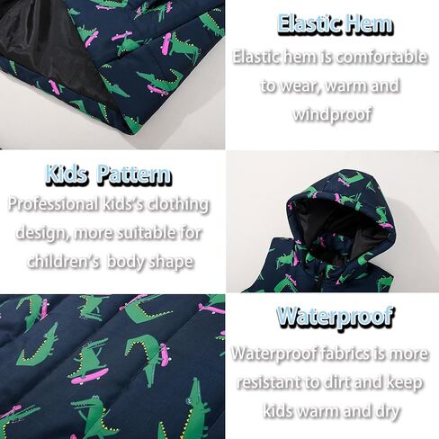 SNOW DREAMS Boys Puffer Vest Hooded Quilted Outwear Sleeveless Jacket Lined Zipper Waistcoat in Kuwait