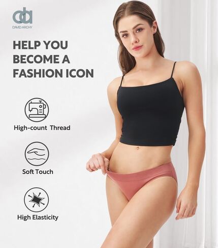 David Archy Womens Cotton Bikini Intevable Lowble Low Rise Soft Strench Hipster Banties for Women Multipack in Kuwait