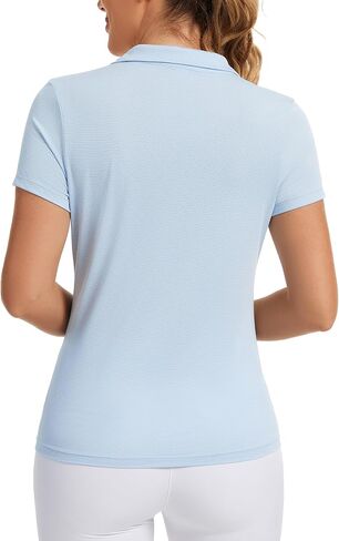 MathCat Womens Golf Shirt Short Sleeve Tennis Polo Shirts UPF50+ Sun Protection V Neck Collared Quick Dry Workout Tops in Saudi Arabia