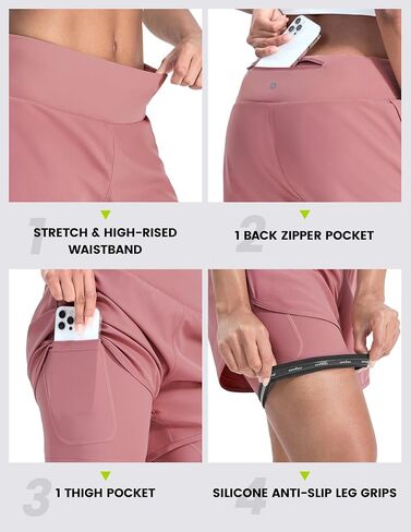 Womens Cycling Shorts Padded Mountain Bike Road Biking Padding Cycle Biker Bicycle Shorts with Zipper Pockets in Kuwait