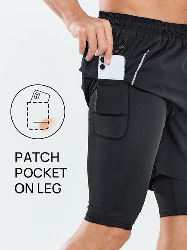 NORTHYARD Men's 2 in 1 Workout Shorts 5" Running Athletic Quick Dry Shorts Gym Sports Basketball Tennis with Phone Pockets in Saudi Arabia