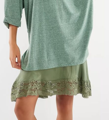UAURORAO Women Lace Trim Half Slip Skirt Elastic Y2k Floral Sheer Mini Skirt Ruffle Pleated Underskirt Shirt Extender in Kuwait