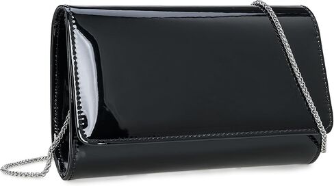 CHARMING TAILOR Faux Leather Wedding Clutch for Women Metallic PU Formal Bag Mirrored Patent Evening Party Purse in Kuwait