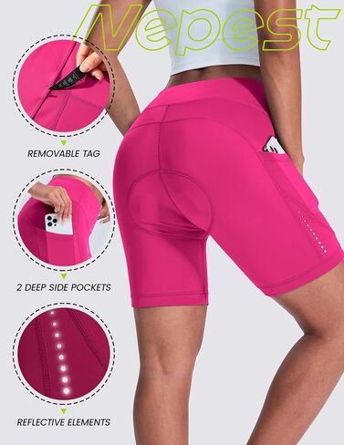Padded Bike Shorts Women Cycling Underwear 4D Gel Padding & Pockets Bicycle Biking Biker Shorts Road Mountain in Kuwait