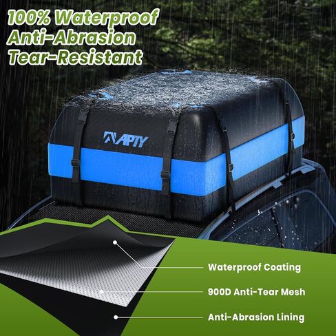 21 قدمًا مكعبًا حاملة حقيبة شحن على السطح ، حقيبة أمتعة أعلى سقف ناعم لجميع vechicles مع/بدون رفوف - مع سحاب مقاوم للماء ، قفل أمتعة ، حصيرة مضادة للانزلاق ، كيس تخزين ، خطافات الأبواب ، الأزرق in Kuwait