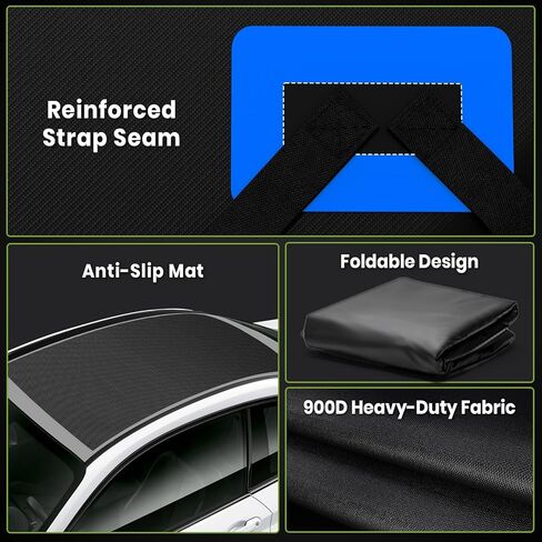 21 قدمًا مكعبًا حاملة حقيبة شحن على السطح ، حقيبة أمتعة أعلى سقف ناعم لجميع vechicles مع/بدون رفوف - مع سحاب مقاوم للماء ، قفل أمتعة ، حصيرة مضادة للانزلاق ، كيس تخزين ، خطافات الأبواب ، الأزرق in Kuwait