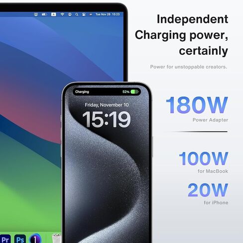 محطة إرساء iVANKY 14 في 1 FusionDock Pro 1 MacBook DisplayLink مع محول طاقة 150 وات، شاشة ثلاثية 4K@60 هرتز لـ M1/ M2/ M3 MacBook Air/Pro Dock 3HDMI 2.0، 96W PD، 6 USB، صوت Ethernet SD/TF in Saudi Arabia