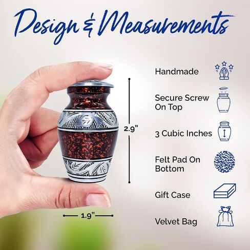 Elegant Mini Urns for Human Ashes Adult Female & Male - Beautiful Mini Urn for Ashes - Small Cremation Urns for Women - Memorial Keepsakes - Miniature Urn Set (Multicolor, Set of 4) in Kuwait