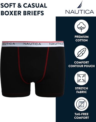Nautica Boys Stretch Performance Boxer Briefs, 3/6 Pack - Breathable Underwear for Boys (6-18) in Kuwait
