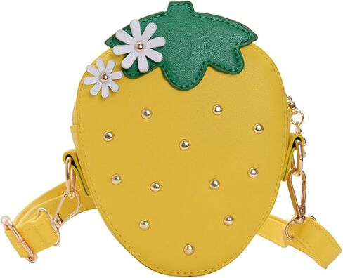 Cute Strawberry Purse with Rivets Crossbody Shoulder Bag for Little Girls, Girls Kids Small Coin Pouch Wallet (Red) in Kuwait
