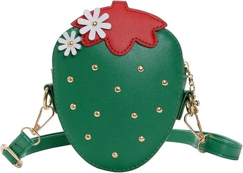 Cute Strawberry Purse with Rivets Crossbody Shoulder Bag for Little Girls, Girls Kids Small Coin Pouch Wallet (Red) in Kuwait