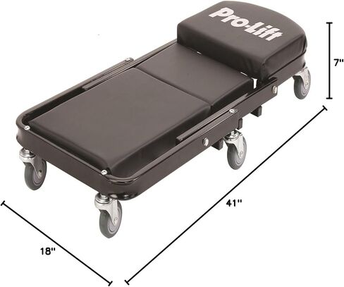 Pro-Lift Foldable Z Creeper - 2-in-1 Rolling Folding Car Creeper & Seat - 40" Adjustable Roller Garage Chair Lay Down or Sit, 450 LBS Capacity Under Car Roller Creeper with 6 Swivel Casters in Saudi Arabia