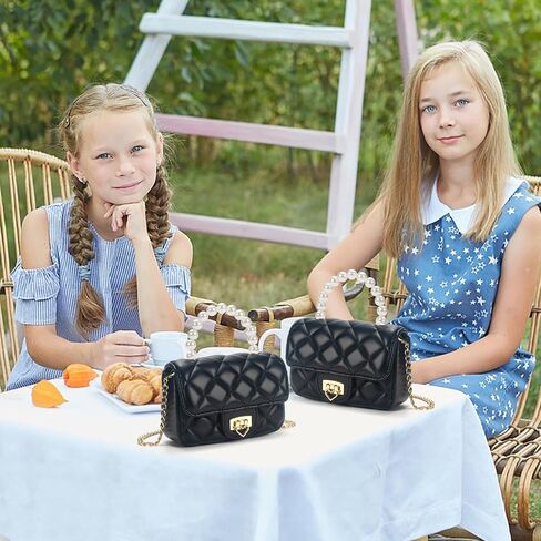 Girls Purses for Kids, Toddler Crossbody Bag with Pearl Handle, Kids Chain Handbag Heart Purses for Girls in Kuwait