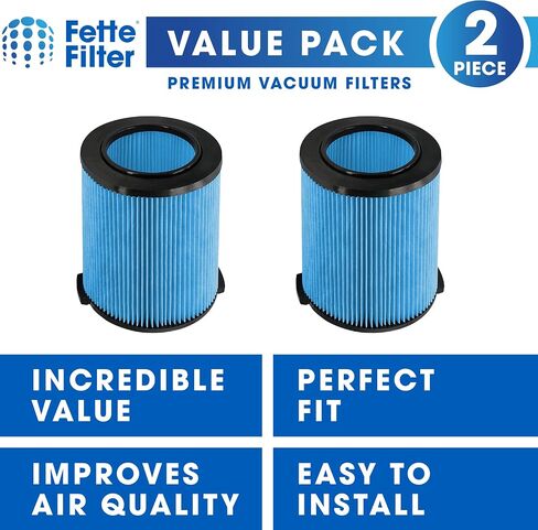 Fette Filter -VF4000 Replacement Filter for 5-20 Gallons and Larger Vacuum Cleaner, Compatible with Ridgid 72947 Wet Dry Vacs 5 to 20-Gal, Husky Vacs 6 to 9 Gal, Craftsman 17816. (2QTY) in Saudi Arabia