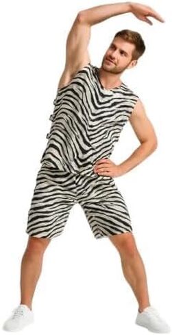 Workout Set For Men - Animal Print Active Wear & Lounge Wear Sets, Active Shorts and Top Set - 2-Piece in Saudi Arabia