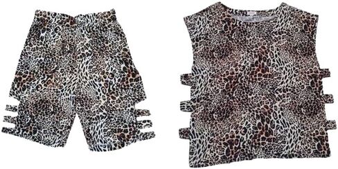 Workout Set For Men - Animal Print Active Wear & Lounge Wear Sets, Active Shorts and Top Set - 2-Piece in Saudi Arabia